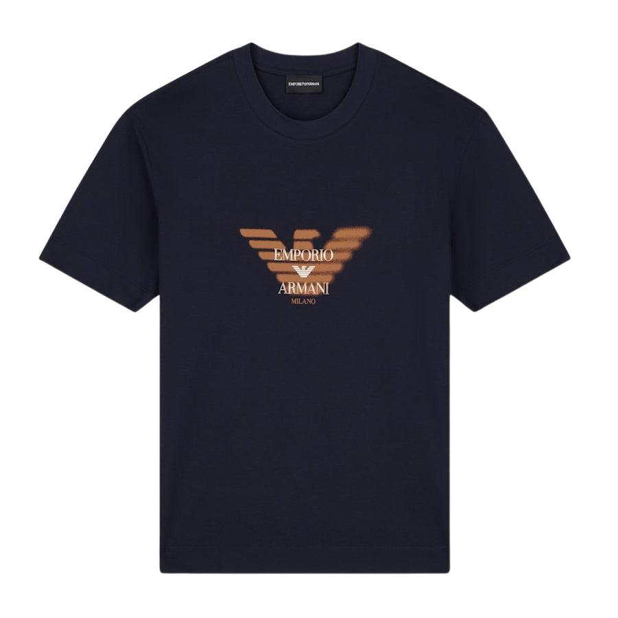 Emporio Armani Graffiti Eagle Logo Navy T-Shirt