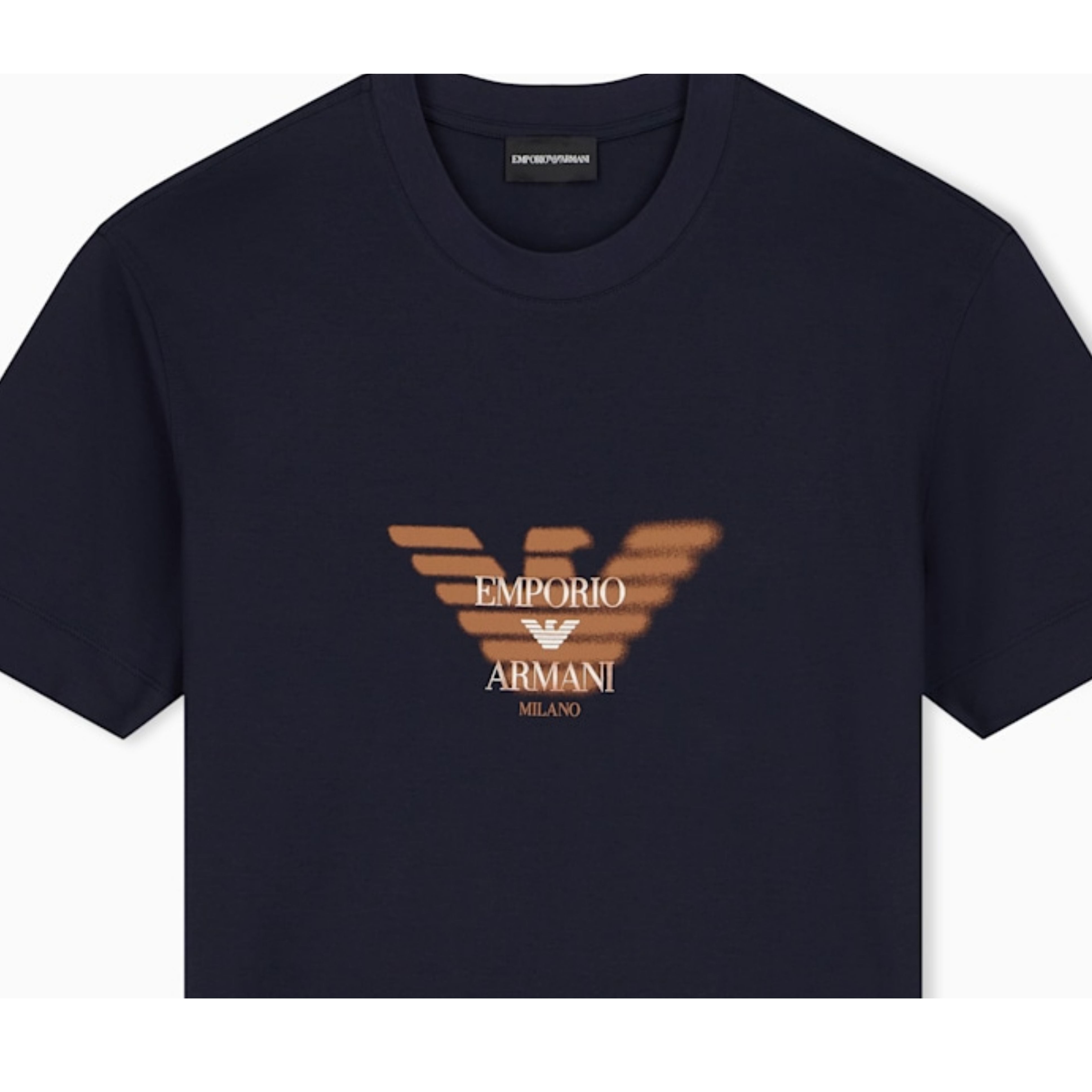 Emporio Armani Graffiti Eagle Logo Navy T-Shirt