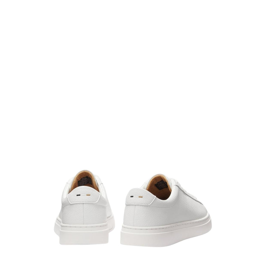 BOSS Kieran Grained-Leather White Trainers