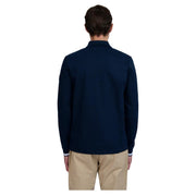 Sandbanks Silicone Zip Long Sleeve Navy Polo Shirt