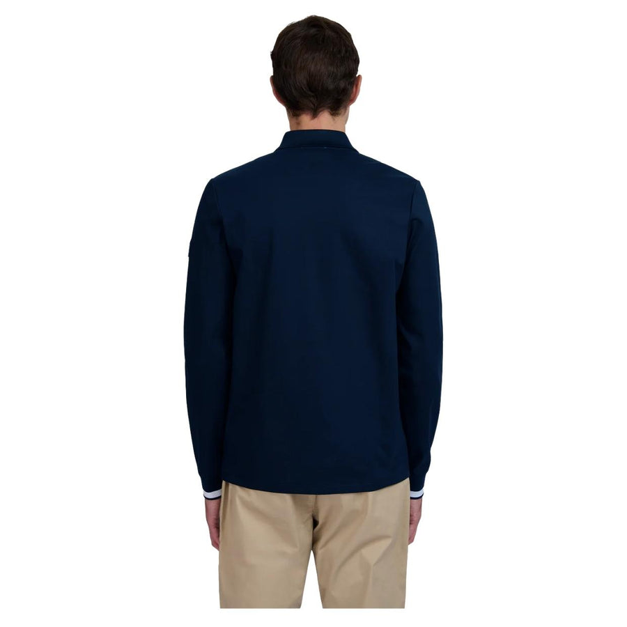 Sandbanks Silicone Zip Long Sleeve Navy Polo Shirt