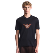 Emporio Armani Graffiti Eagle Logo Navy T-Shirt