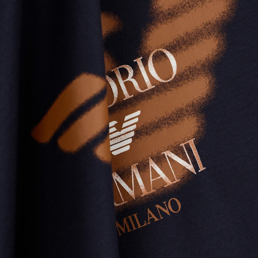 Emporio Armani Graffiti Eagle Logo Navy T-Shirt