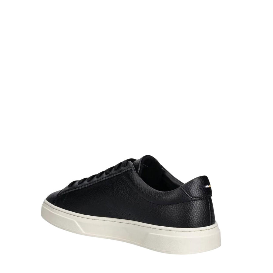 BOSS Kieran Grained-Leather Black Trainers