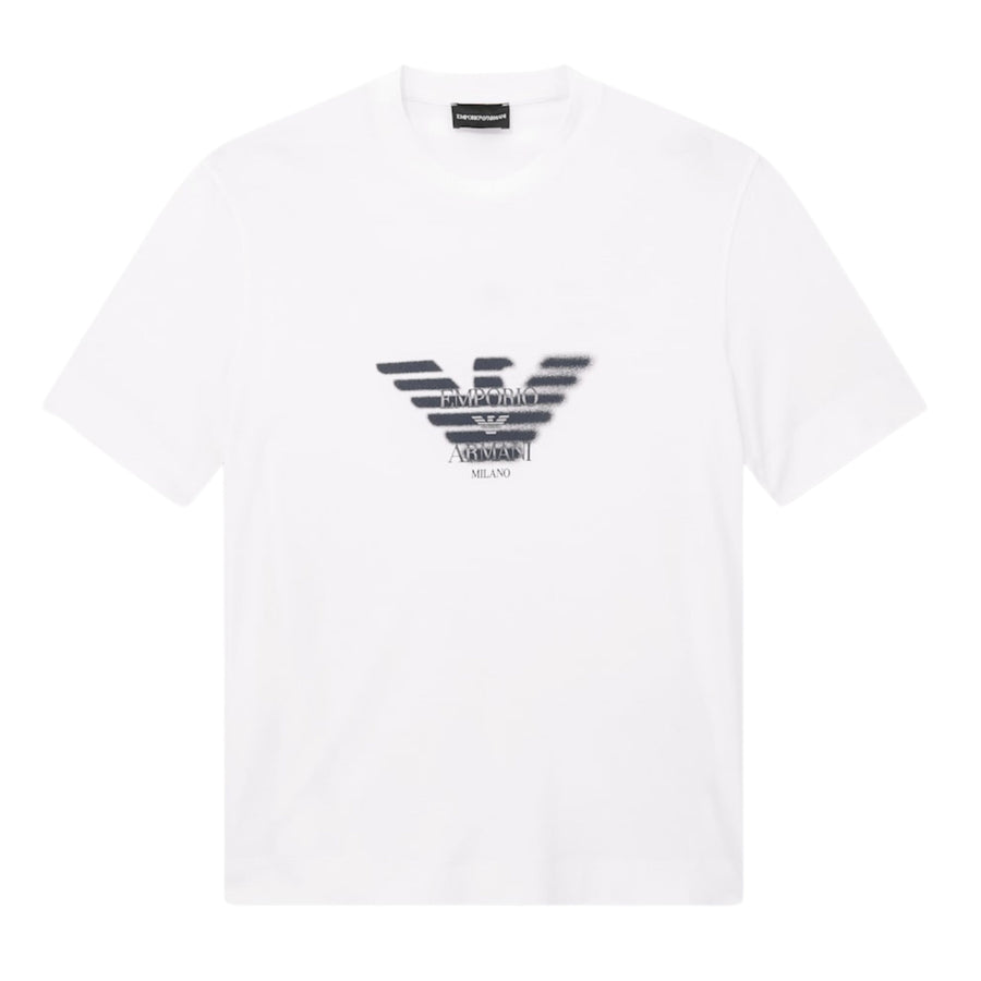 Emporio Armani Graffiti Eagle Logo White T-Shirt