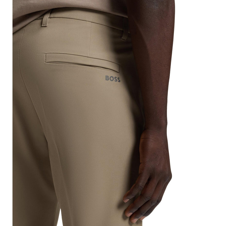 BOSS Slim Fit Stretch Fabric Commuter Beige Trousers