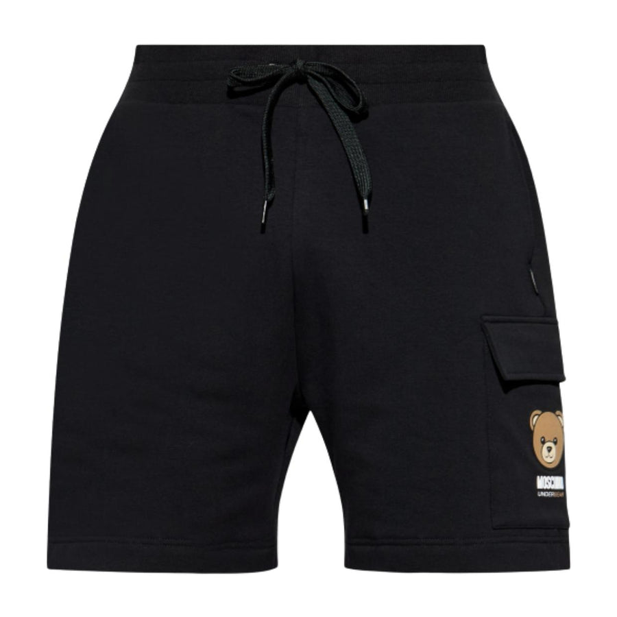 Moschino Underwear Bear Black Sweat Cargo Shorts