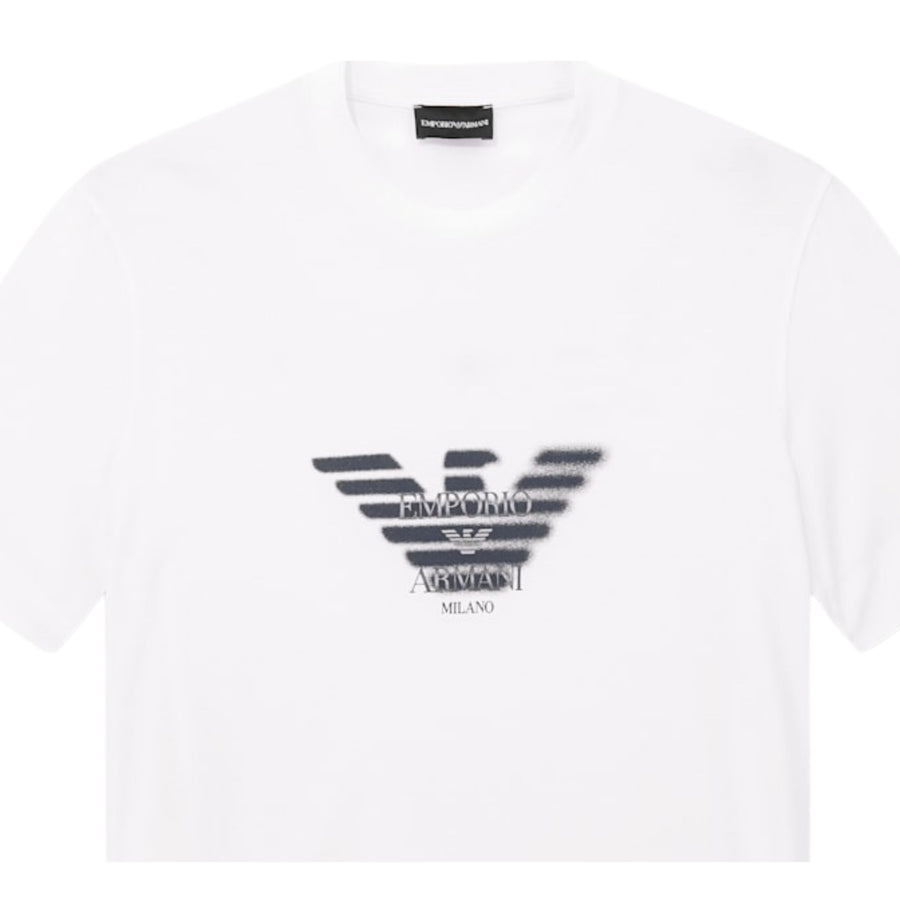 Emporio Armani Graffiti Eagle Logo White T-Shirt