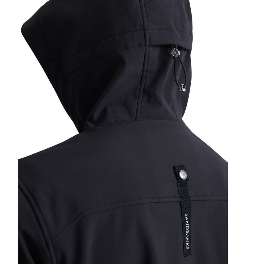 Sandbanks Softshell Hooded Black Jacket