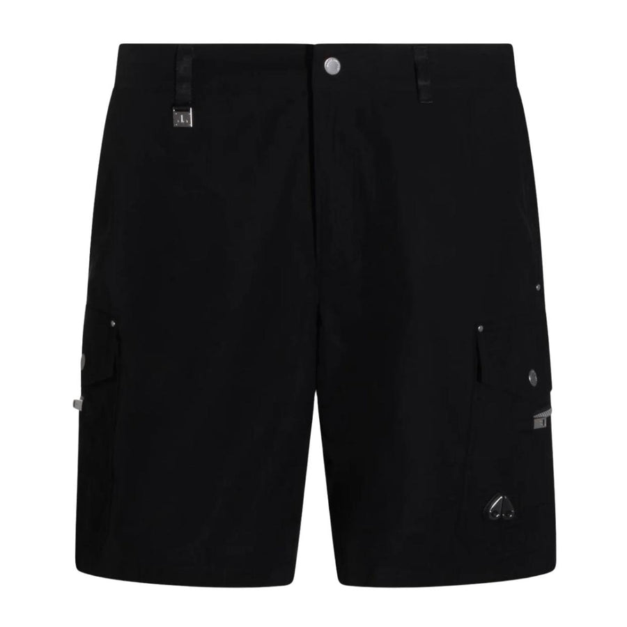 Moose Knuckles Brady Slick Black Cargo Shorts