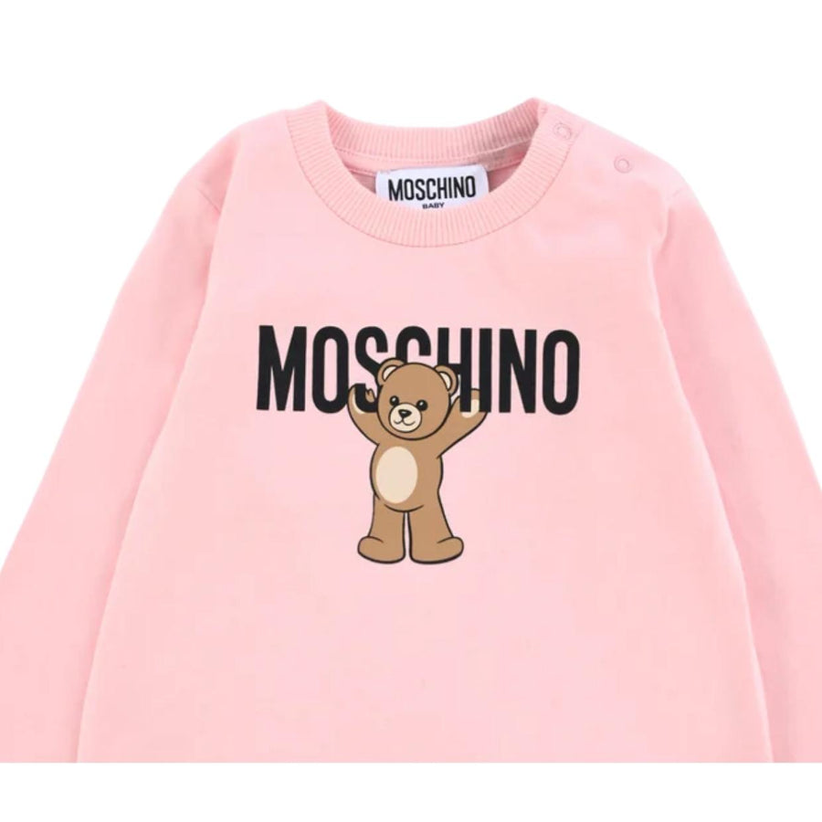 Moschino Baby Teddy Bear Pink Long Sleeve T-Shirt