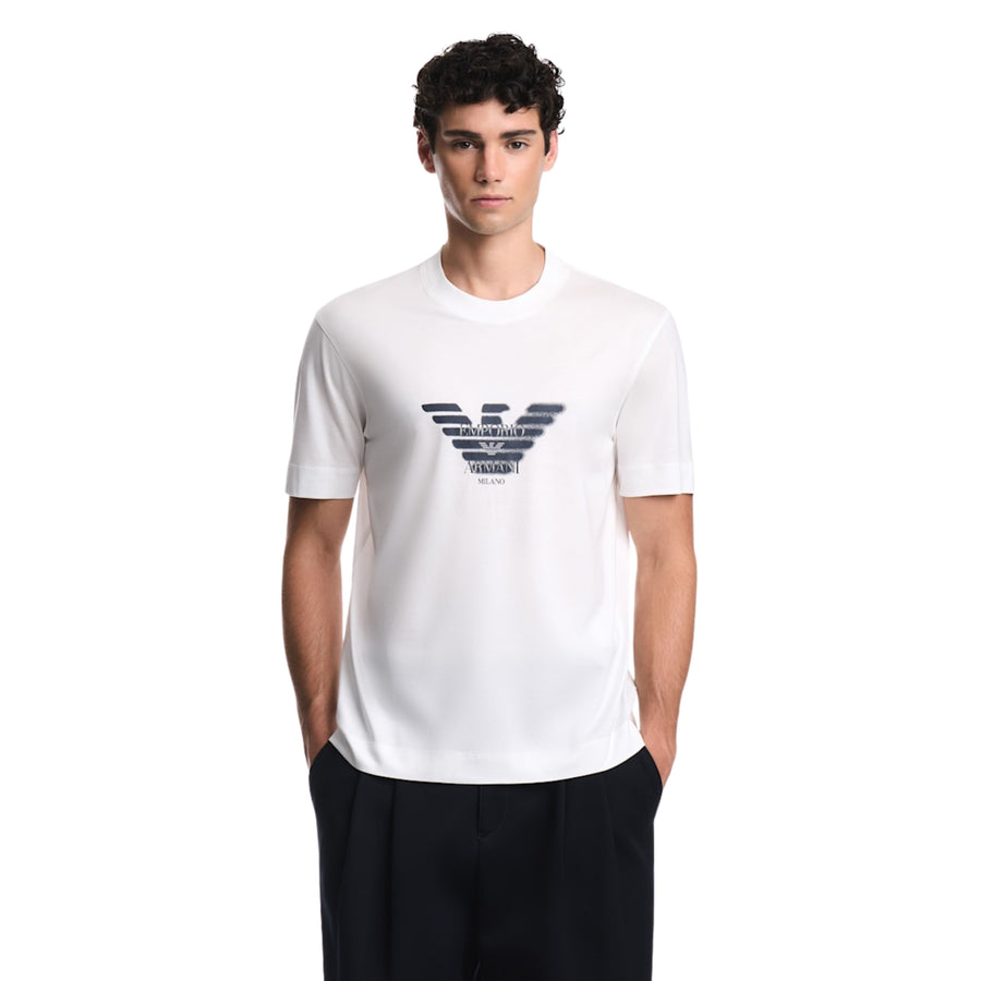 Emporio Armani Graffiti Eagle Logo White T-Shirt