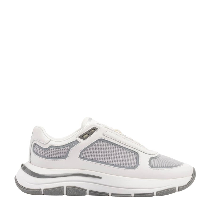 Mallet London Alton White Chrome Leather Trainers