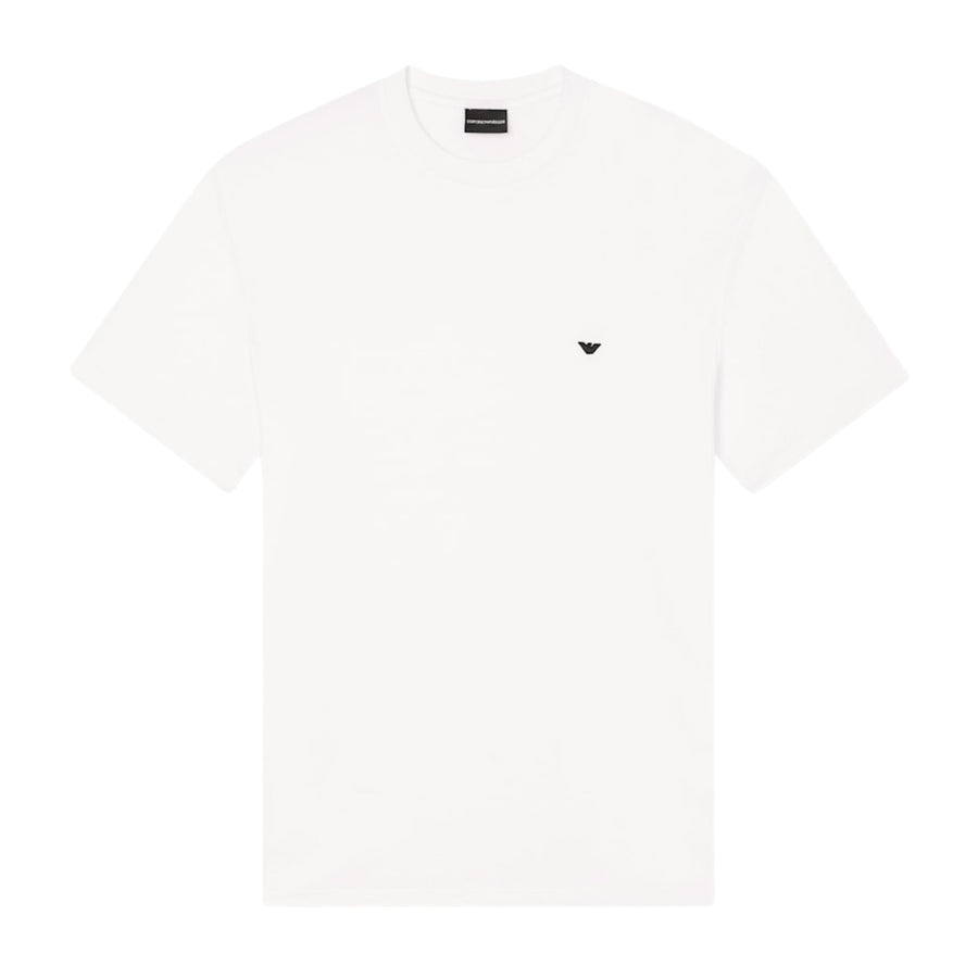 Emporio Armani 3D Eagle Embroidery White T-Shirt