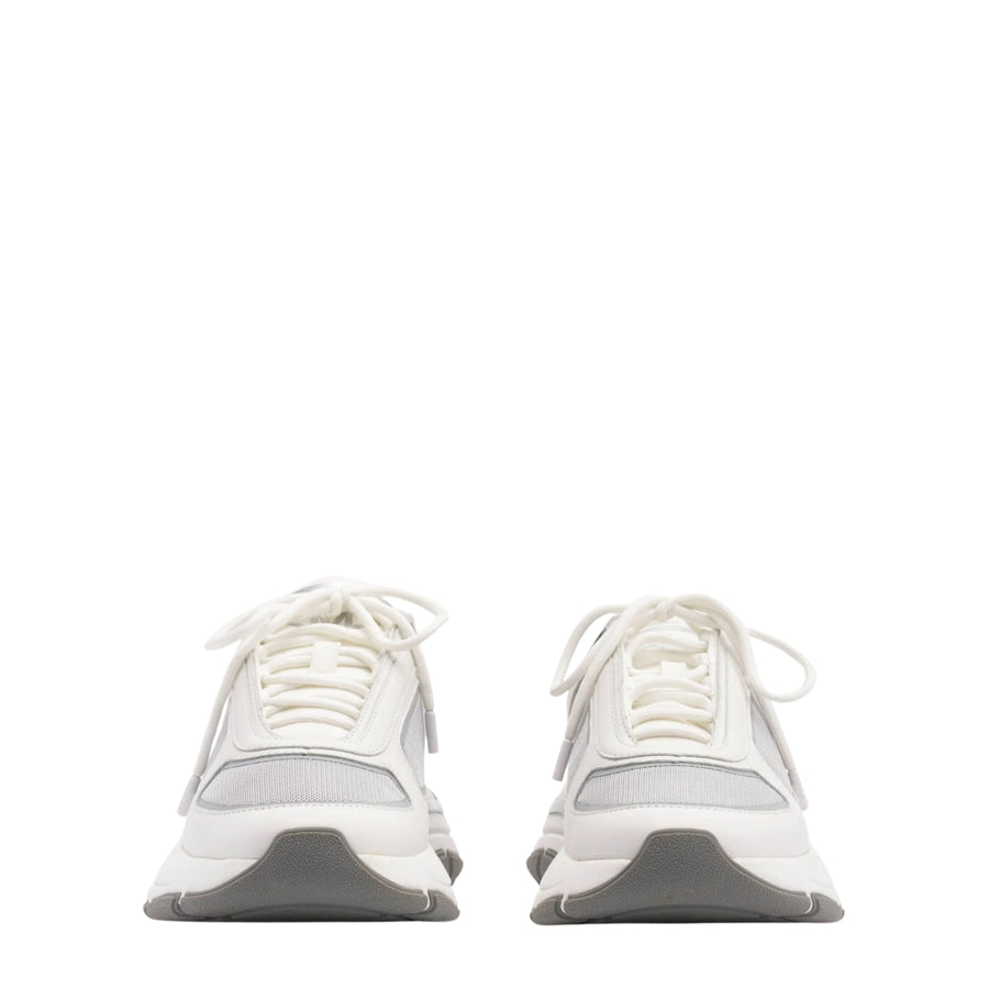 Mallet London Alton White Chrome Leather Trainers