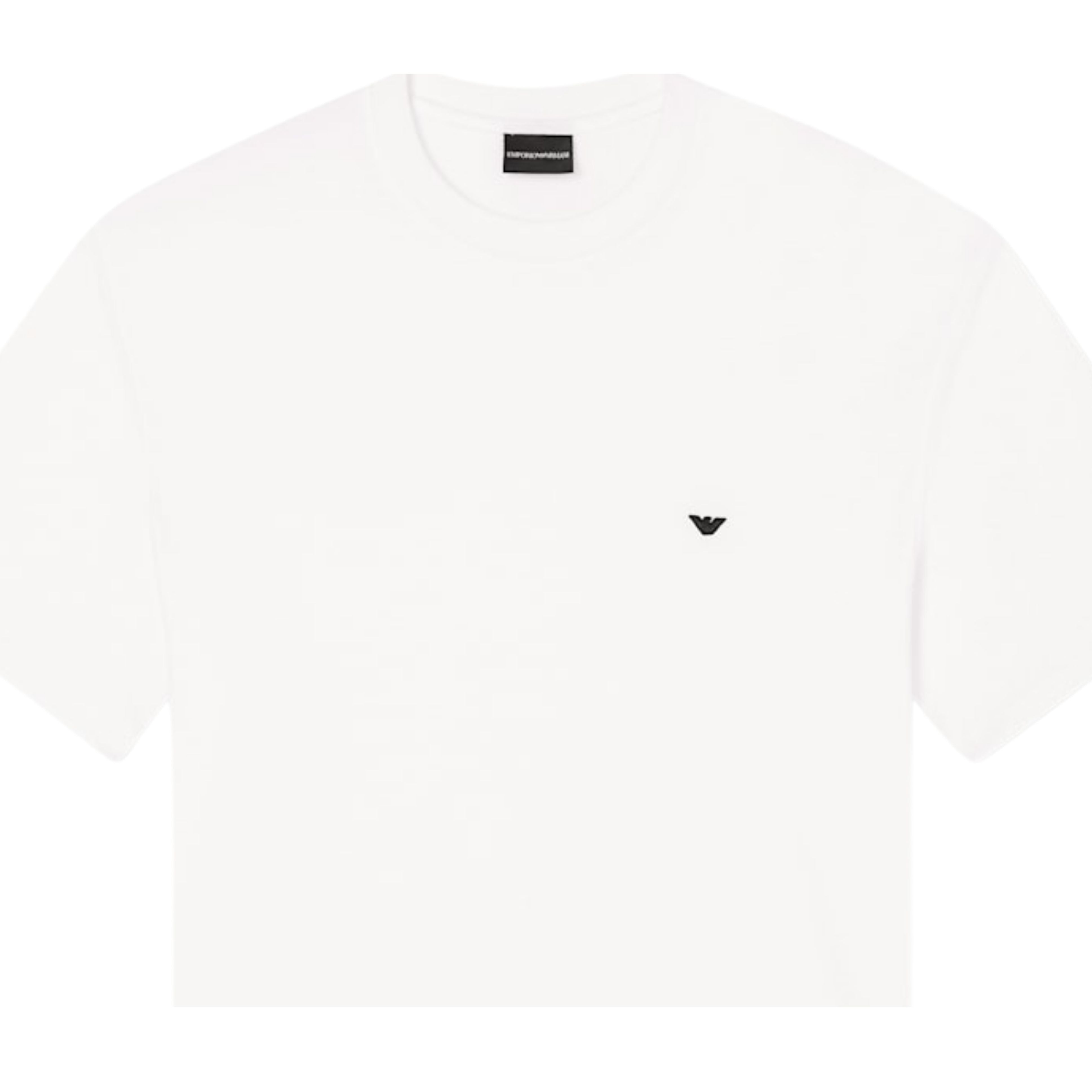 Emporio Armani 3D Eagle Embroidery White T-Shirt