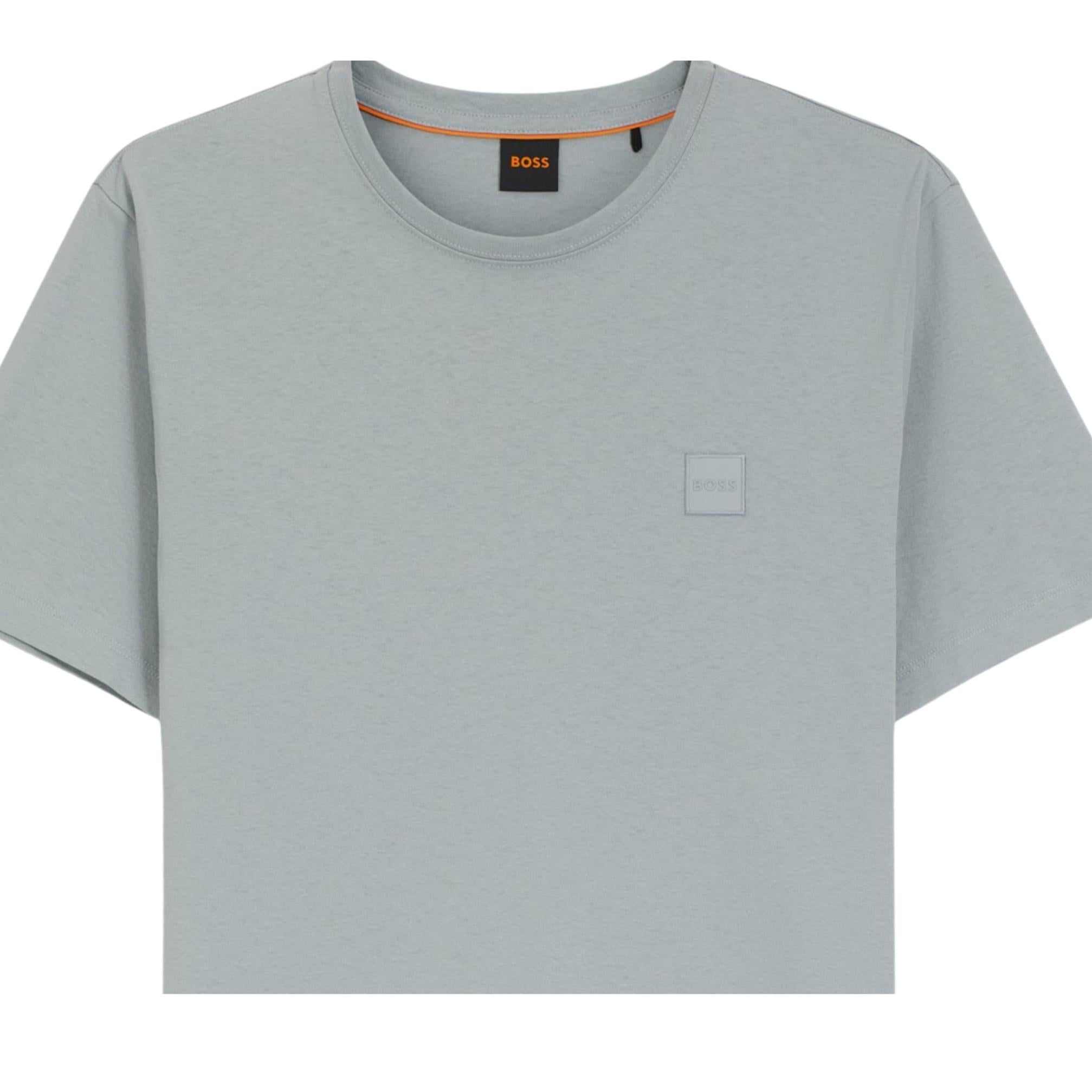 BOSS Logo Patch Tales Light Grey T-Shirt