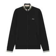 BOSS Contrast Stripe Detail Black Zip-Up Sweatshirt