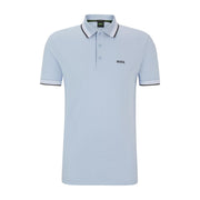 BOSS Paddy Contrast Logo Light Blue Polo Shirt