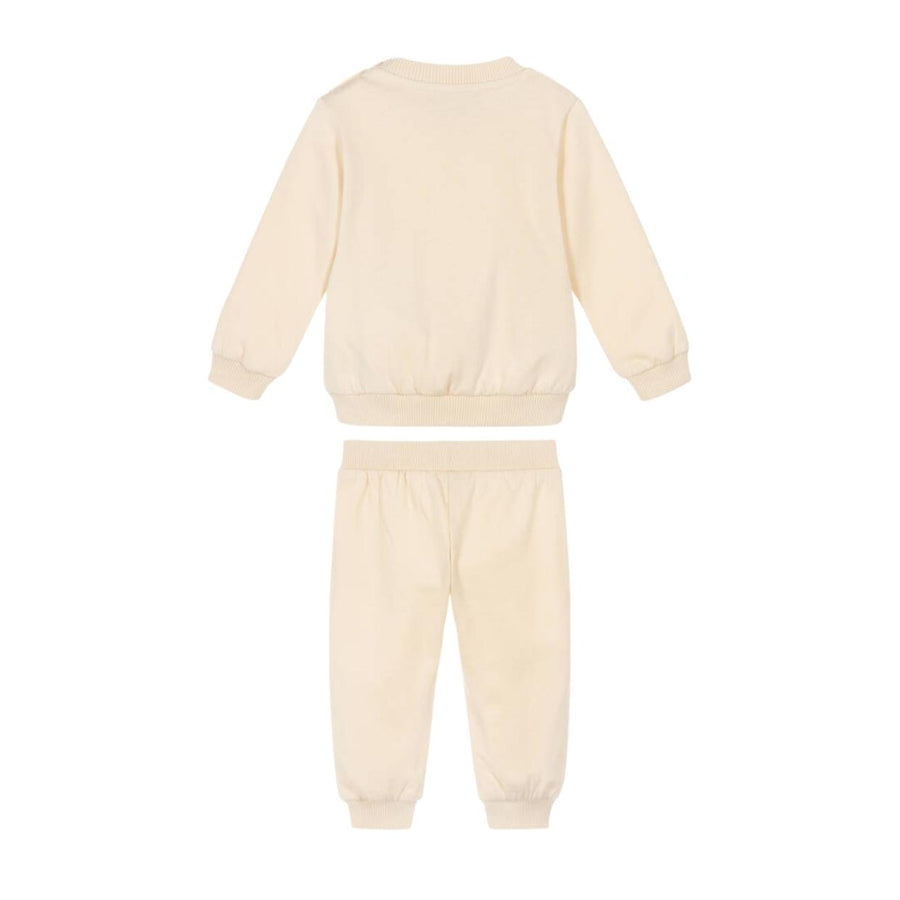 Moschino Baby Teddy Bear Logo Beige Tracksuit Set