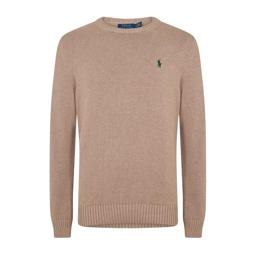 Polo Ralph Lauren Embroidered Polo Pony Brown Knitted Crew Sweatshirt