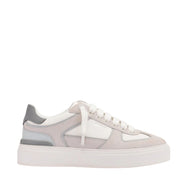 Mallet London Kingsbury Light Grey Leather Trainers
