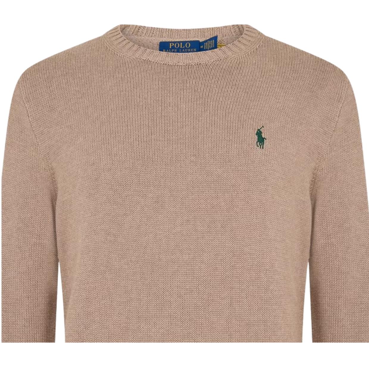 Polo Ralph Lauren Embroidered Polo Pony Brown Knitted Crew Sweatshirt