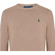 Polo Ralph Lauren Embroidered Polo Pony Brown Knitted Crew Sweatshirt