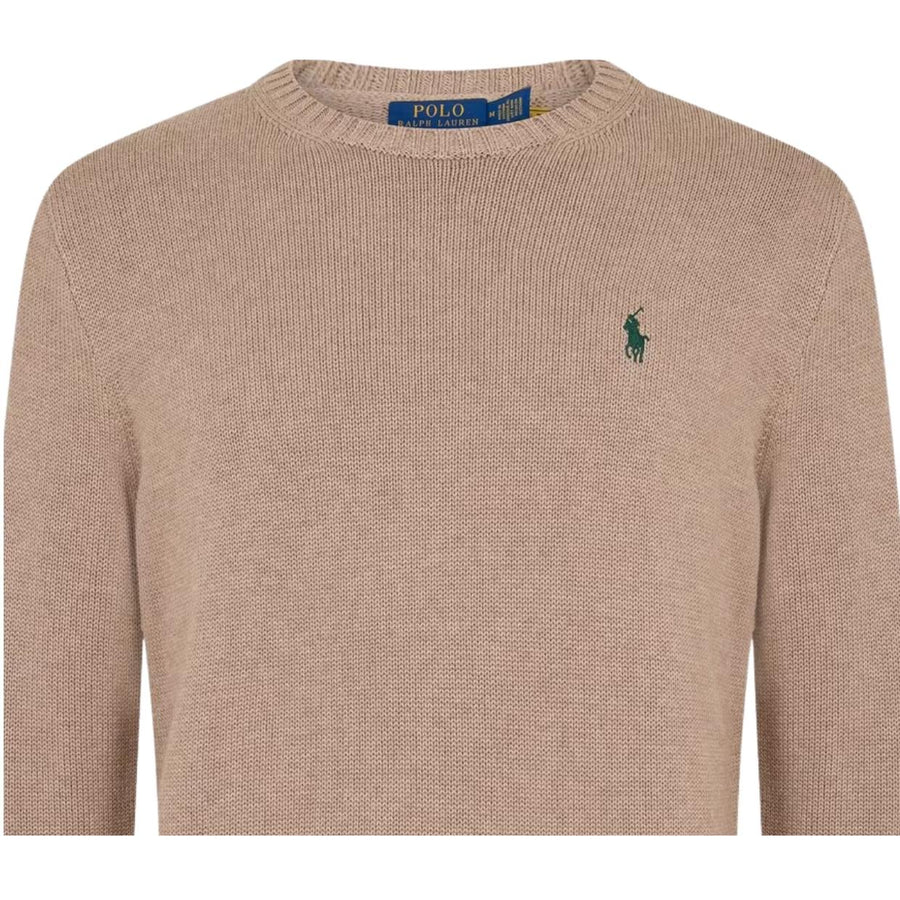 Polo Ralph Lauren Embroidered Polo Pony Brown Knitted Crew Sweatshirt