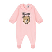 Moschino Baby Print Teddy Bear Pink Babygrow