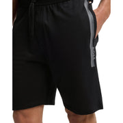 BOSS Cotton Terry Stripe & Logo Black Sweats Shorts