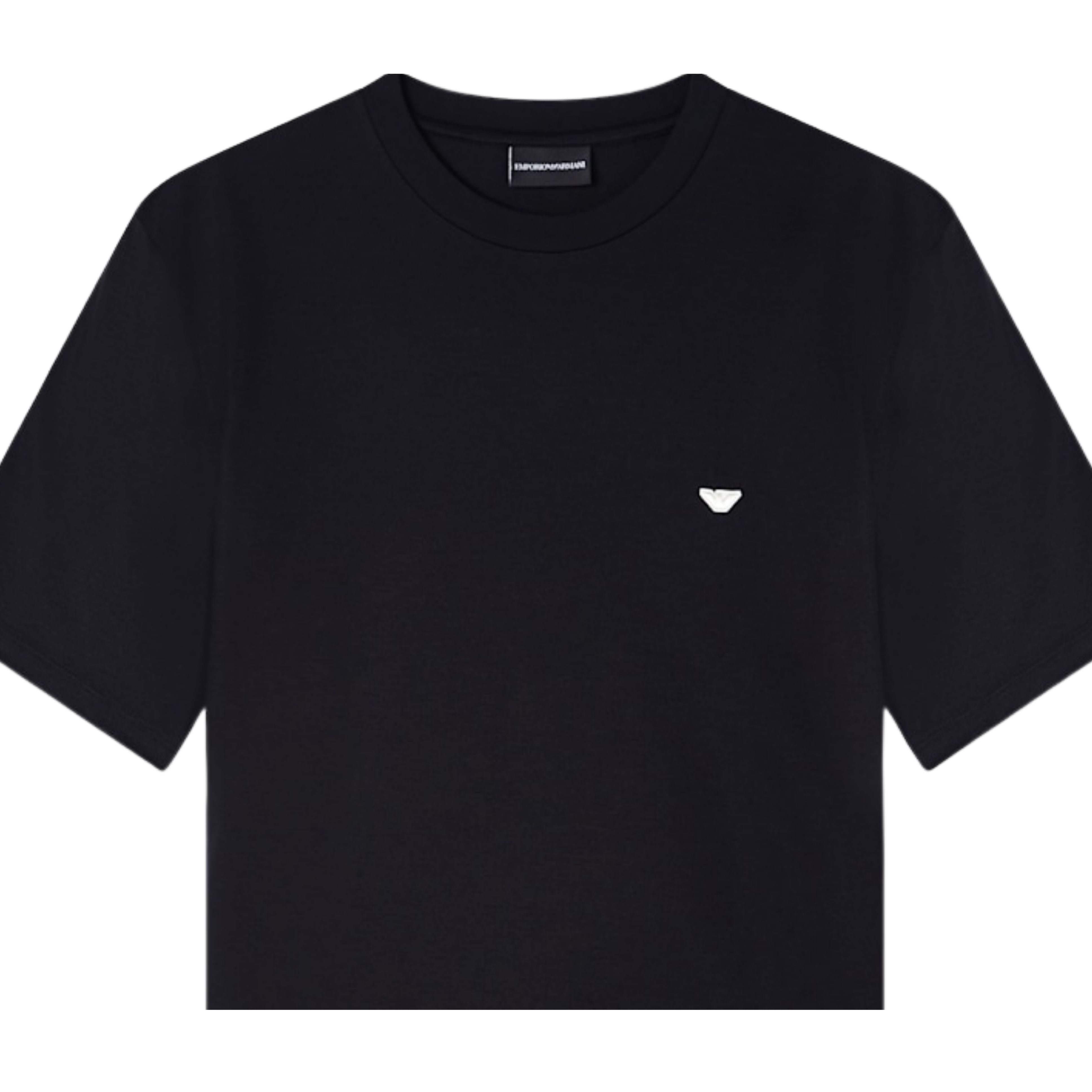 Emporio Armani 3D Eagle Embroidery Black T-Shirt