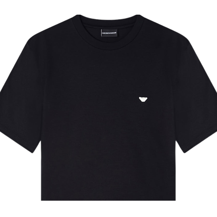 Emporio Armani 3D Eagle Embroidery Black T-Shirt