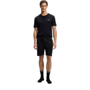 BOSS Cotton Terry Stripe & Logo Black Sweats Shorts