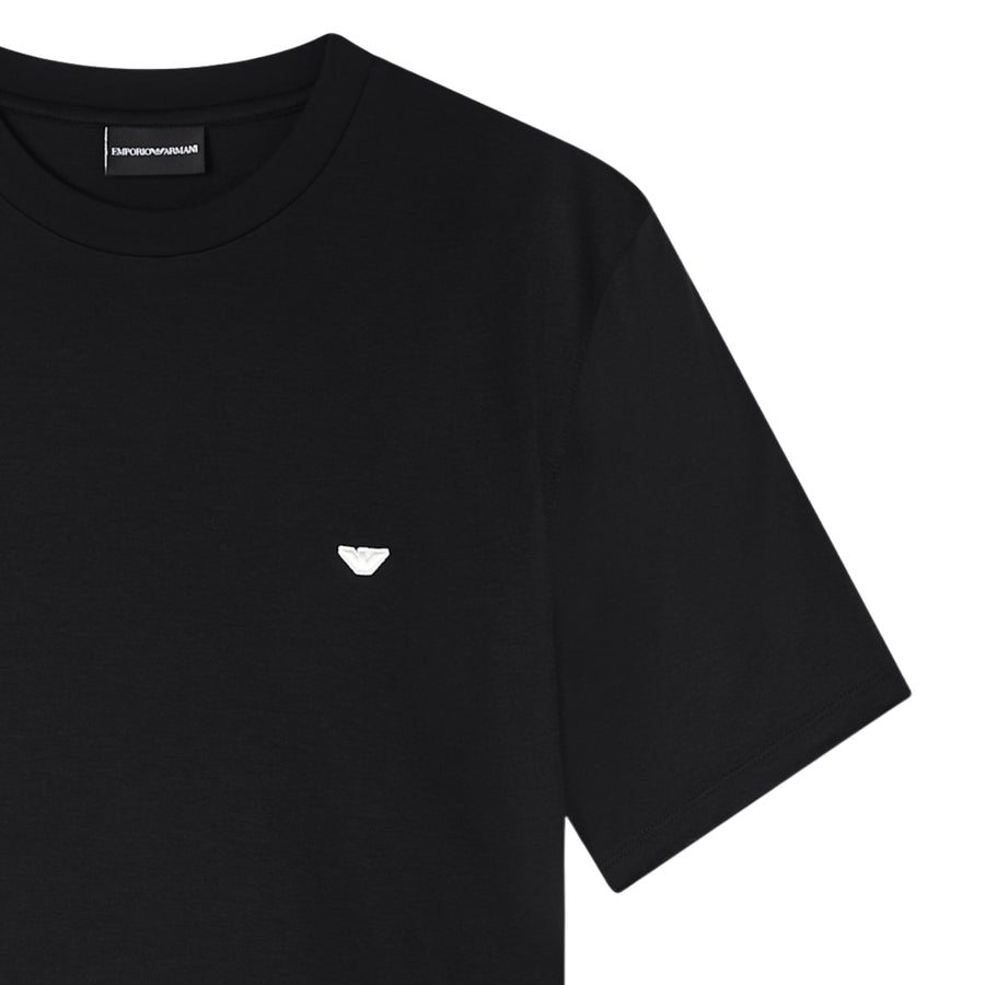 Emporio Armani 3D Eagle Embroidery Black T-Shirt