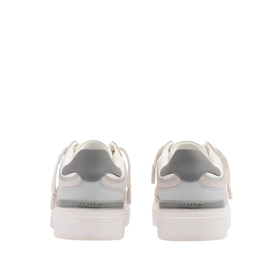 Mallet London Kingsbury Light Grey Leather Trainers