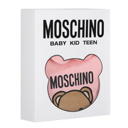 Moschino Baby Print Teddy Bear Pink Babygrow