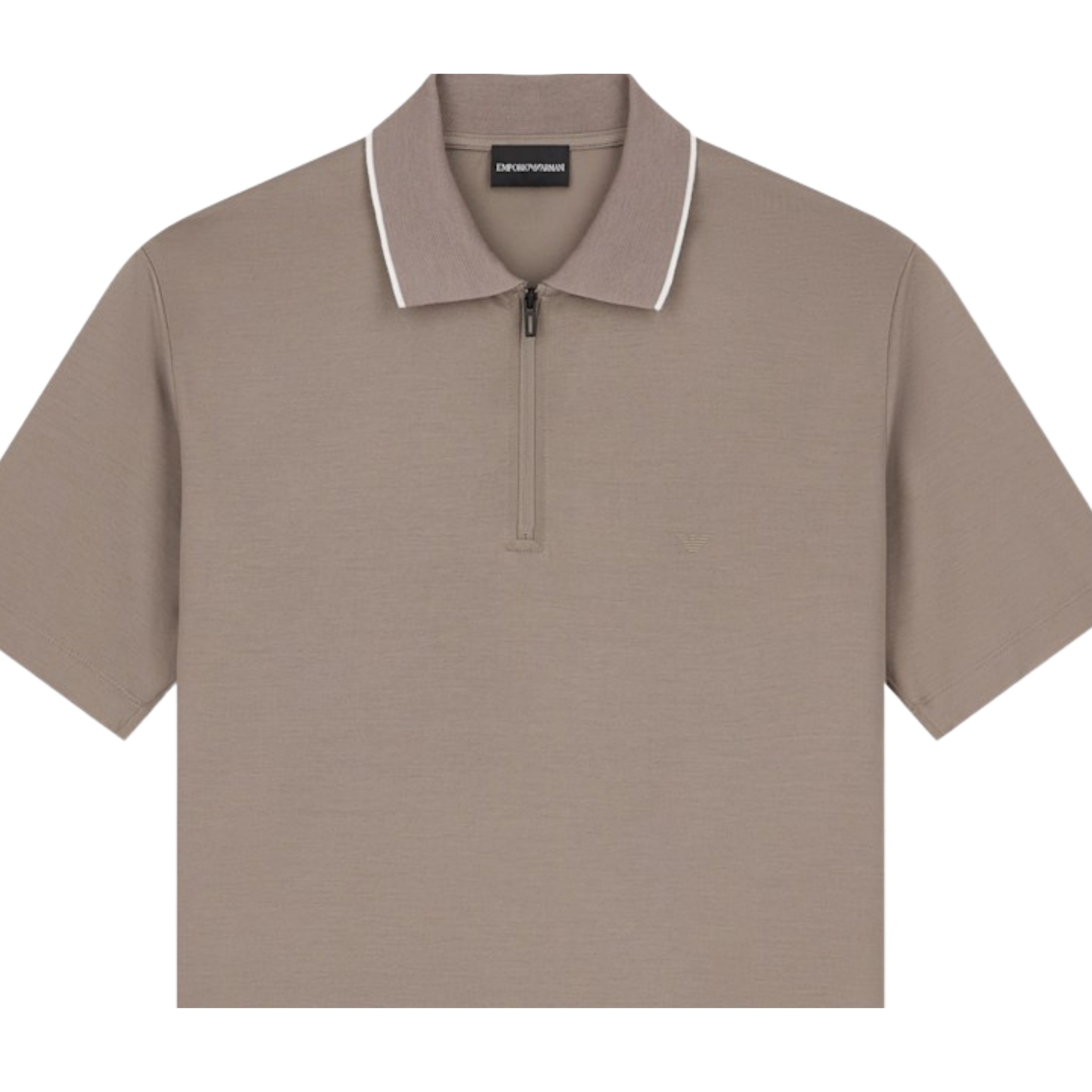 Emporio Armani Lyocell Blend Jersey Beige Polo Shirt