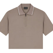 Emporio Armani Lyocell Blend Jersey Beige Polo Shirt
