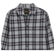 BOSS Locky 2 Checked Cotton Oversized Fit Grey Overshirt