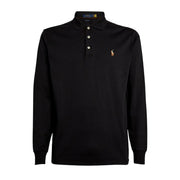 Polo Ralph Lauren Embroidered Pony Black Long Sleeve Polo Shirts