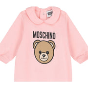 Moschino Baby Print Teddy Bear Pink Babygrow
