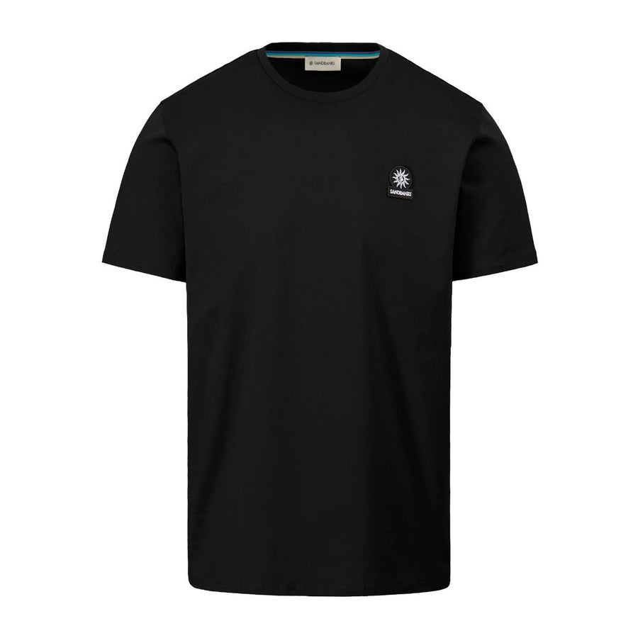 Sandbanks Logo Badge Slim Fit Black T-Shirt