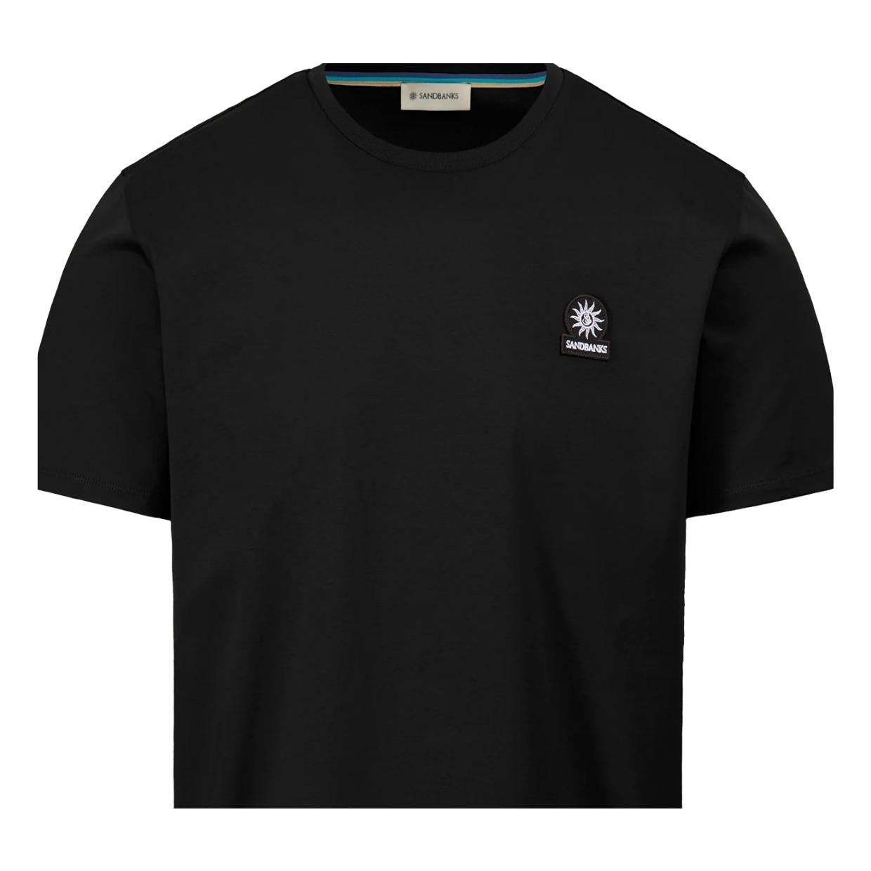 Sandbanks Logo Badge Slim Fit Black T-Shirt