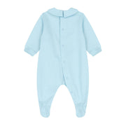 Moschino Baby Print Teddy Bear Sky Blue Babygrow
