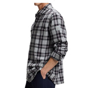 BOSS Locky 2 Checked Cotton Oversized Fit Grey Overshirt