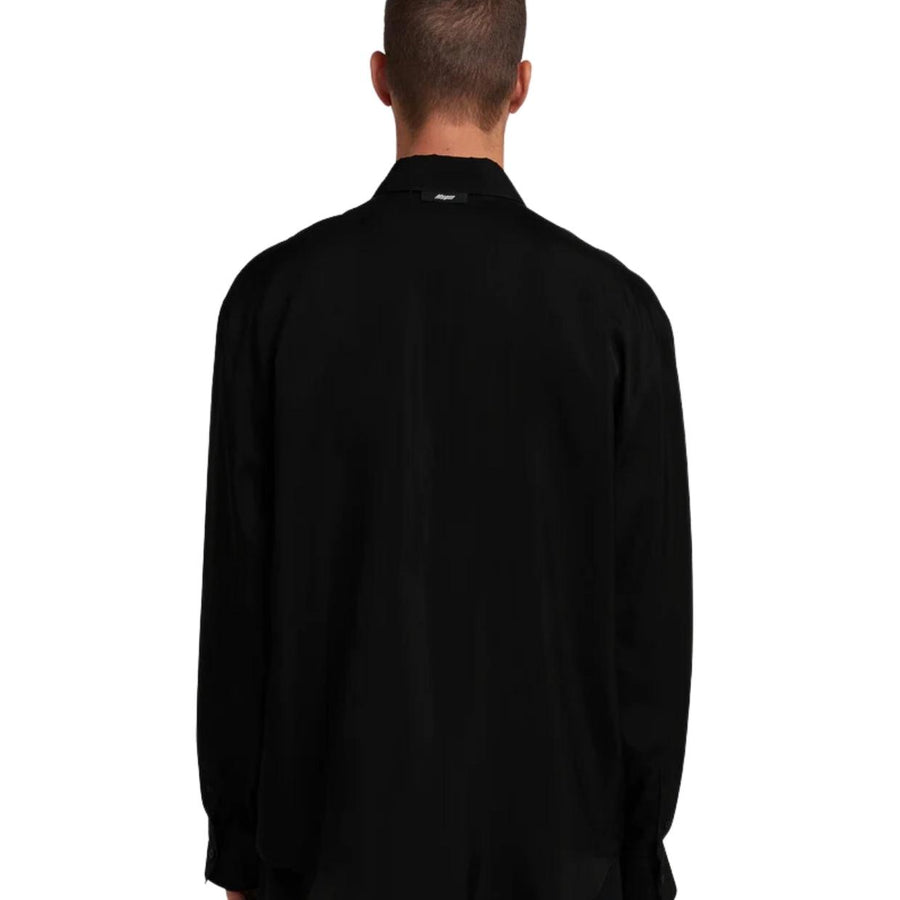 MSGM Black Silk Cupro Shirt