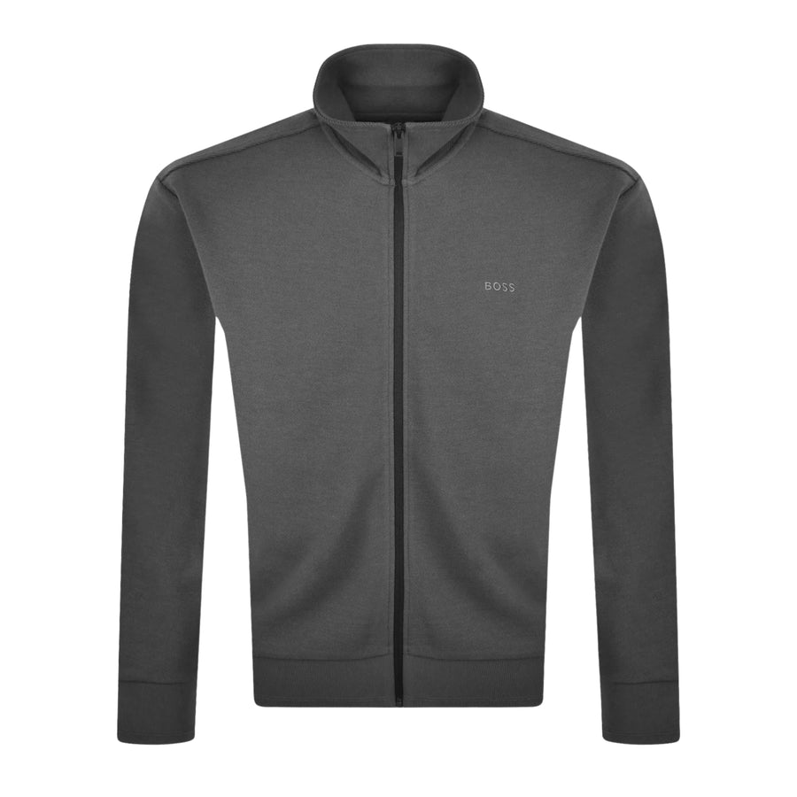 BOSS Embroidered Logo Ze Baltic Grey Zip Sweatshirt