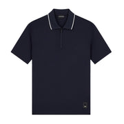 Emporio Armani Lyocell Blend Jersey Navy Polo Shirt