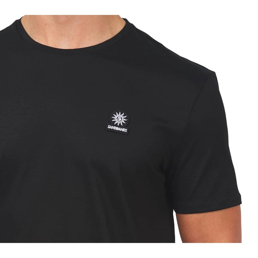 Sandbanks Logo Badge Slim Fit Black T-Shirt